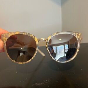 Prive Revaux Gold and Ivory Swirl Sunglasses